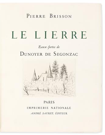 Segonzac, André de (1884-1974), illus. & Pierre Brisson (189 Le Lierre, in a fine binding.